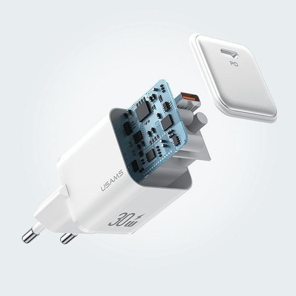 USAMS CC186TC01 wall charger 1xUSB-C 30W PD Fast Charging X-ron Series black