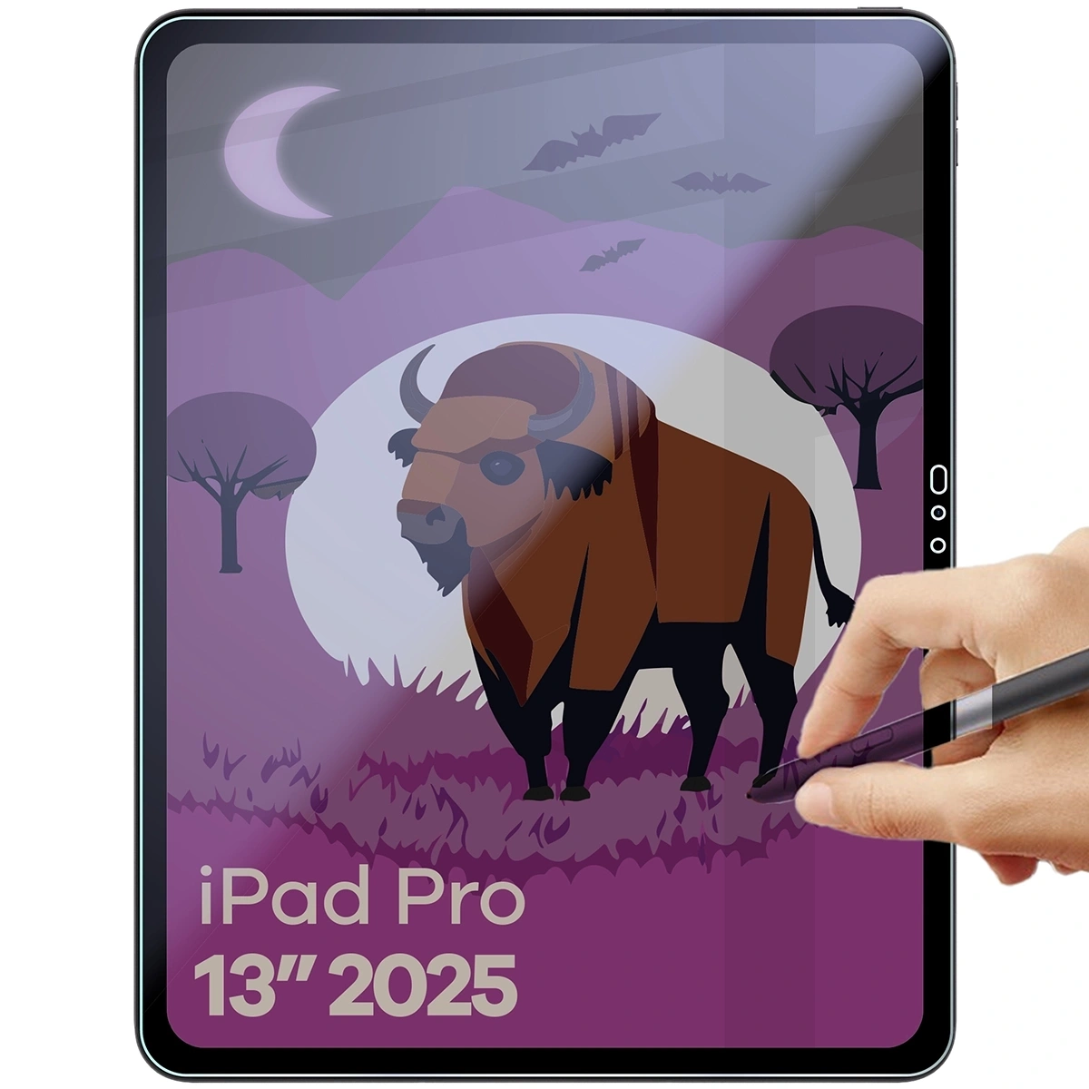 Prywatyzujące szkło hybrydowe Bizon Glass Tab Mule Shadow do Apple iPad Pro 13" M5 2025 matowe