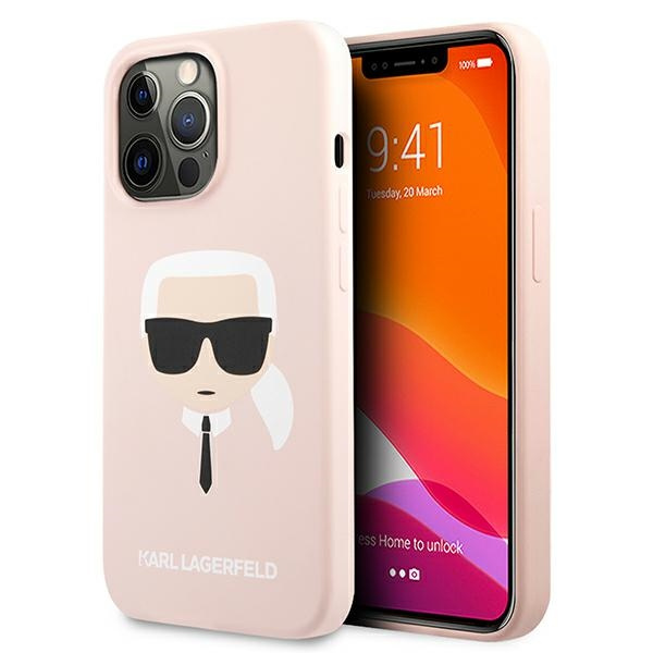 Karl Lagerfeld KLHCP13LSLKHLP Apple iPhone 13 Pro light pink hardcase Silicone Karl`s Head