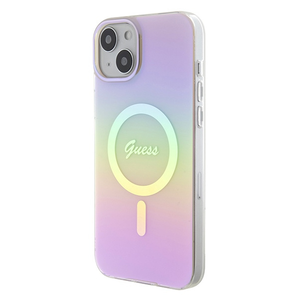 Guess GUHMP15MHITSP Apple iPhone 15 Plus hardcase IML Iridescent MagSafe pink