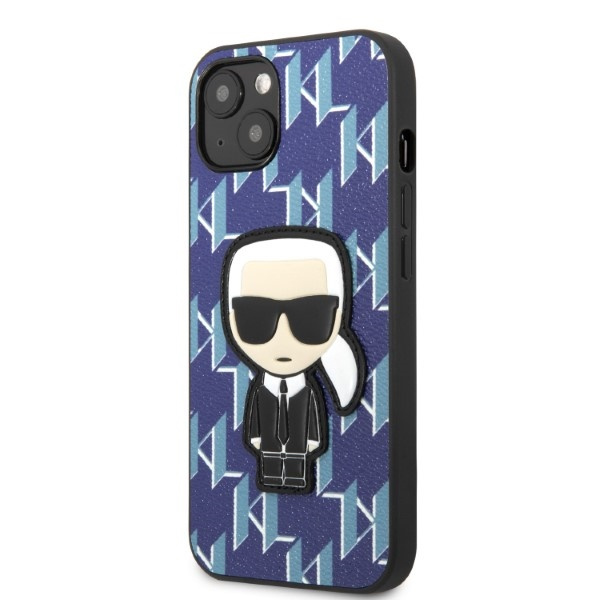 Karl Lagerfeld KLHCP13SPMNIKBL Apple iPhone 13 mini hardcase blue Monogram Ikonik Patch