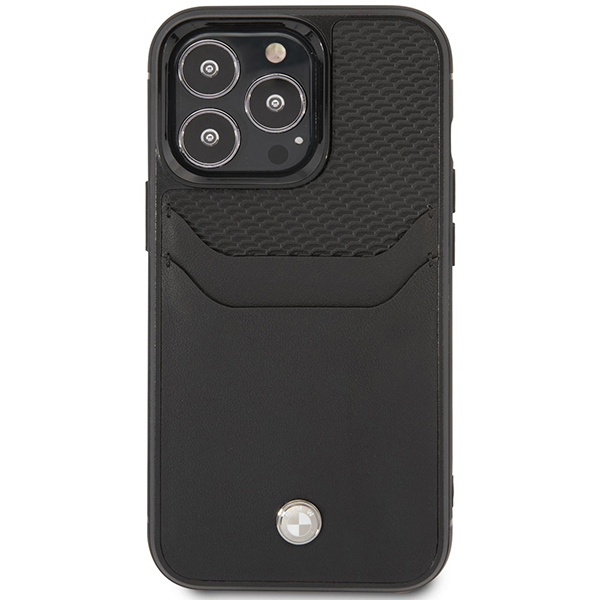 BMW BMHCP14L22RSEPK Apple iPhone 14 Pro black Leather Card Slot
