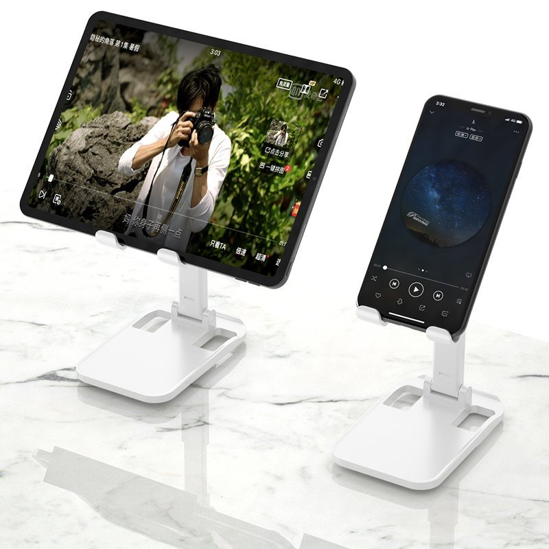 Dudao desk telescopic stand foldable phone holder tablet white (F5XS whie)
