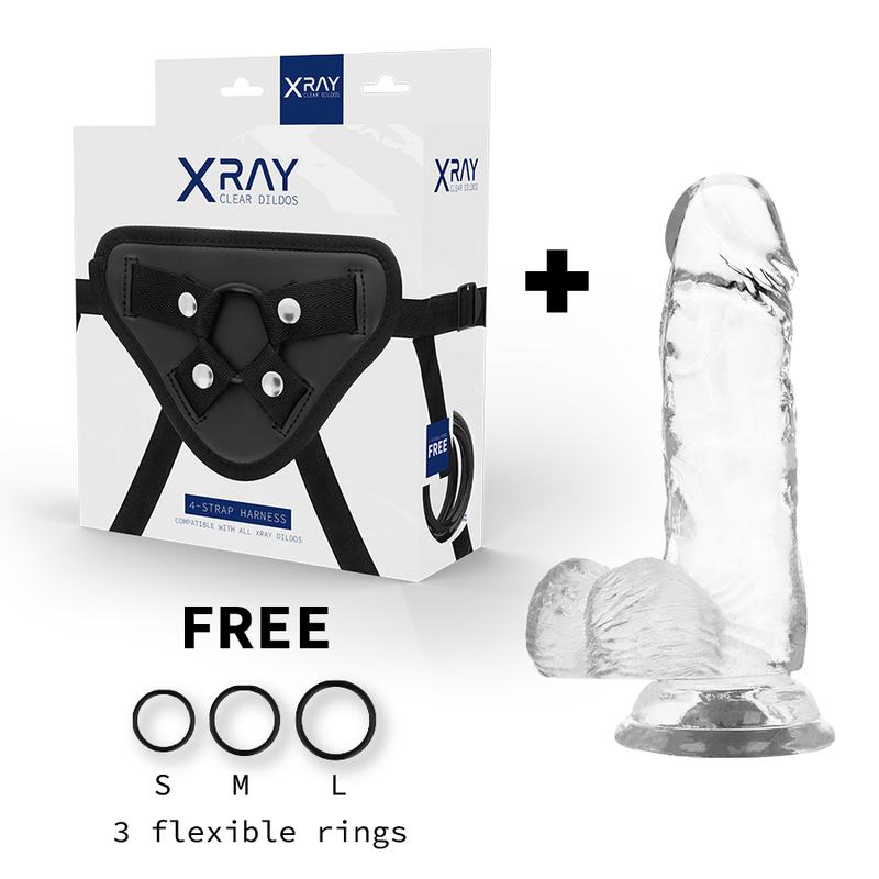 XRAY HARNESS + CLEAR COCK WITH BALLS 15.5CM X 3.5CM