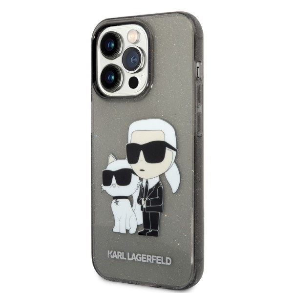 Karl Lagerfeld KLHCP14LHNKCTGK Apple iPhone 14 Pro black hardcase IML GLIT NFT Karl&Choupette