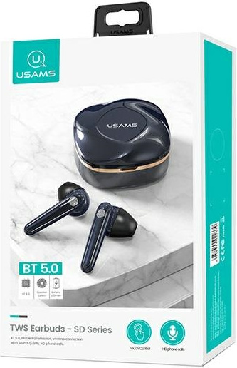 USAMS Earphones Bluetooth 5.0 TWS SD series gem blue BHUSD02