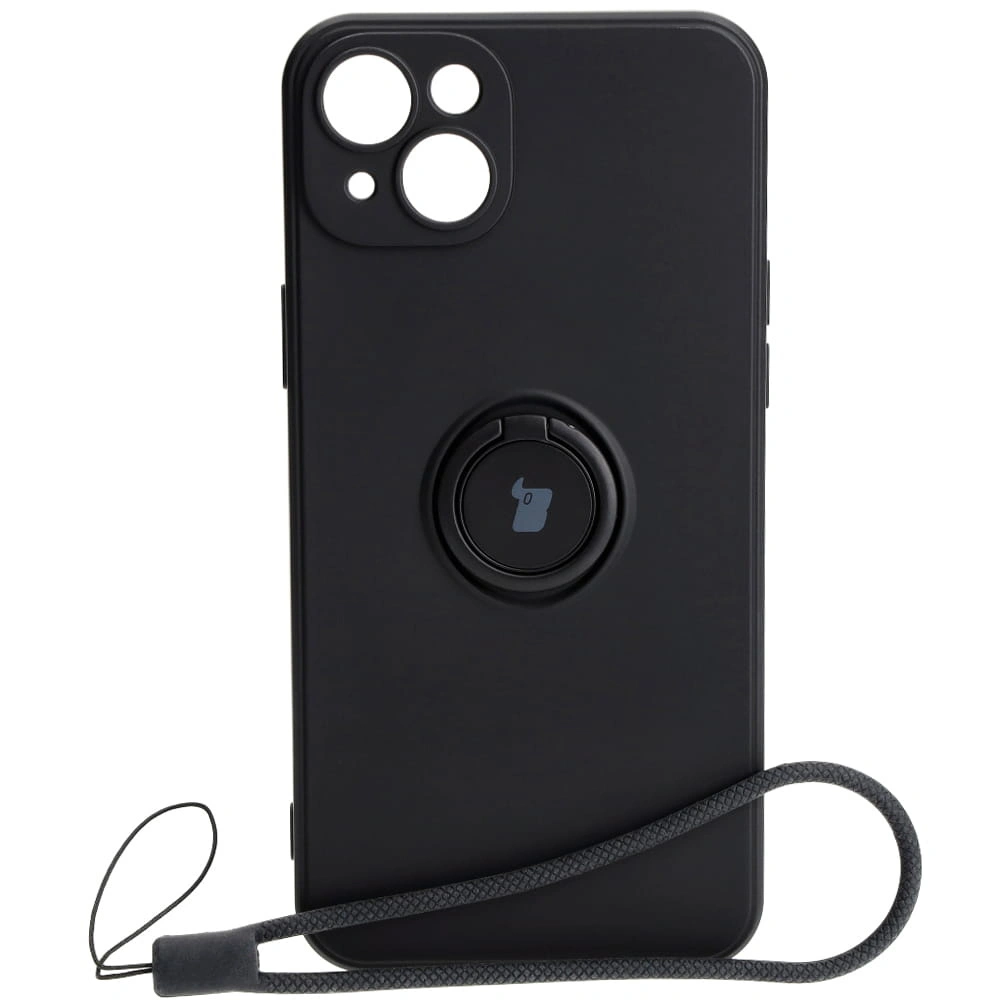 Bizon Case Silicone Ring Sq Apple iPhone 15 Plus black