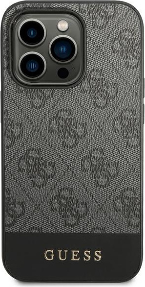 Guess GUHCP14XG4GLGR Apple iPhone 14 Pro Max grey hard case 4G Stripe Collection
