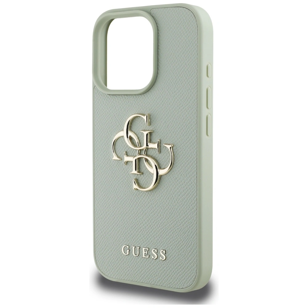 Guess Grained Big 4G Logo Small Classic Logo Apple iPhone 16 Pro green