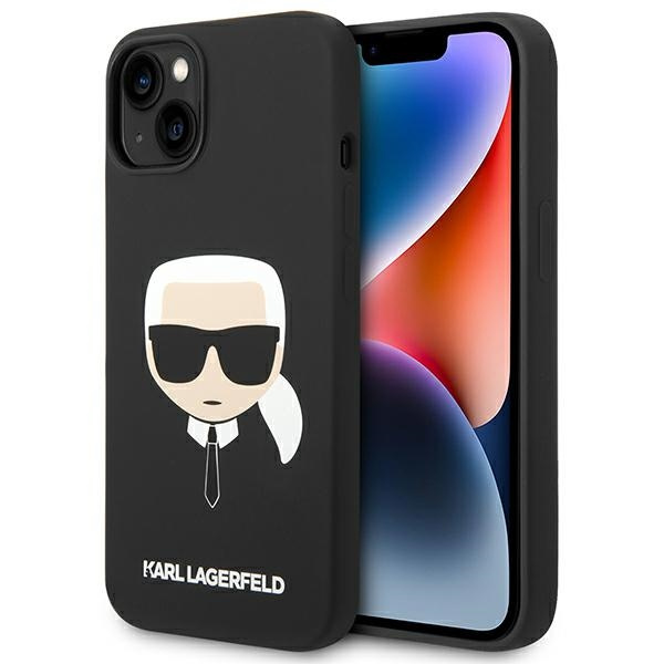 Karl Lagerfeld KLHMP14MSLKHBK Apple iPhone 14 Plus hardcase black Silicone Karl`s Head Magsafe