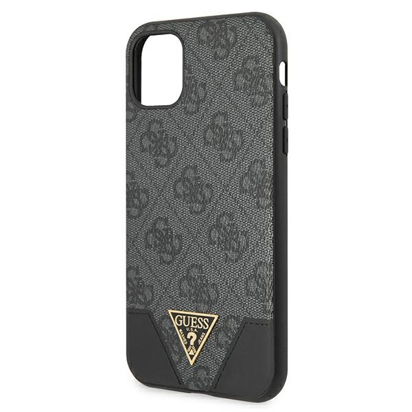 Guess GUHCN61PU4GHBK Apple iPhone 11 gray hardcase 4G Triangle Collection