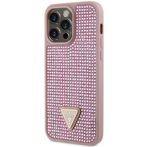 Guess GUHCP14XHDGTPP Apple iPhone 14 Pro Max pink hardcase Rhinestone Triangle