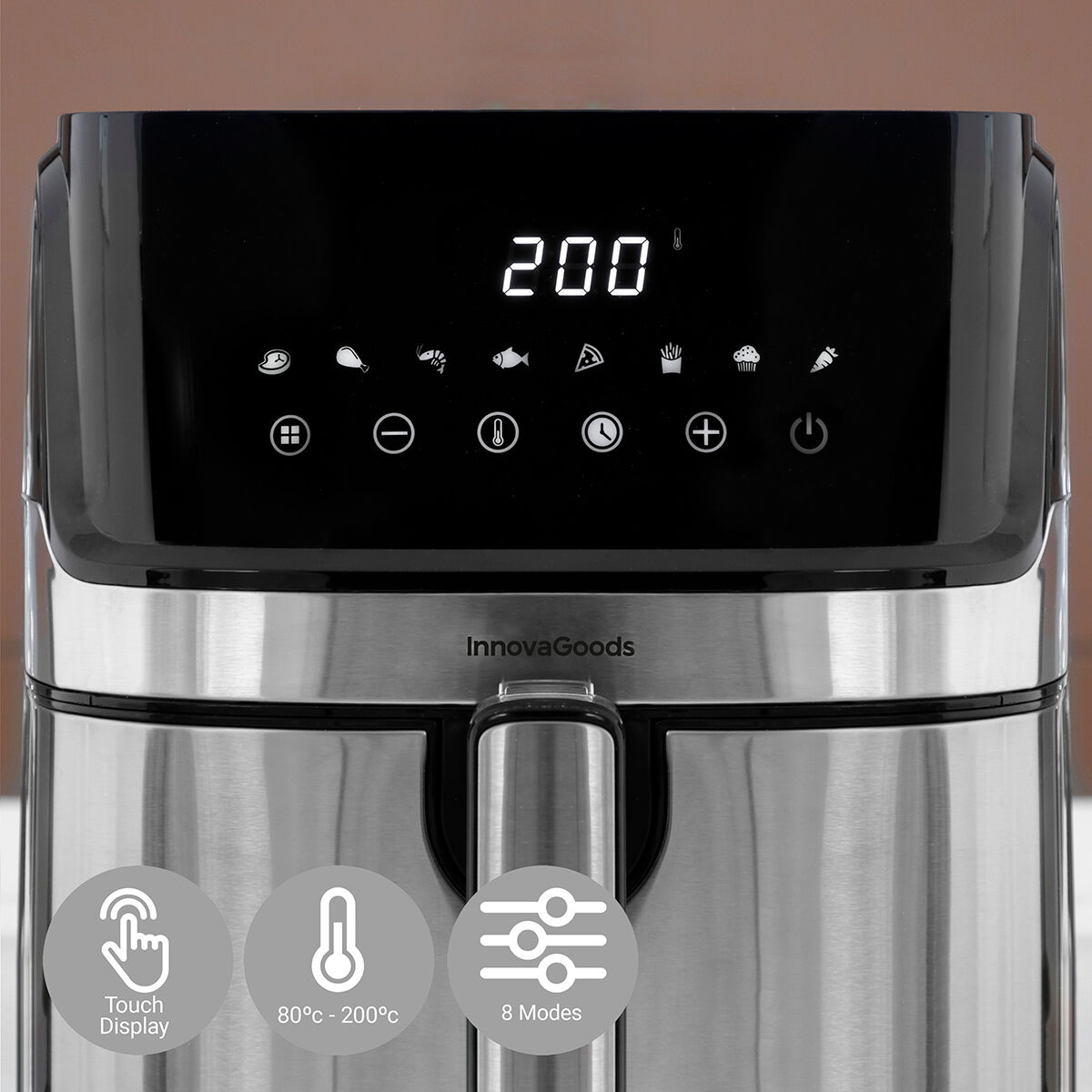 No-Oil Fryer InnovaGoods Fryinn Pro 5500 Black Stainless steel 1700 W 5,5 L No-Oil Fryer InnovaGoods Fryinn Pro 5500 Black Stainless steel 1700 W 5,5 L