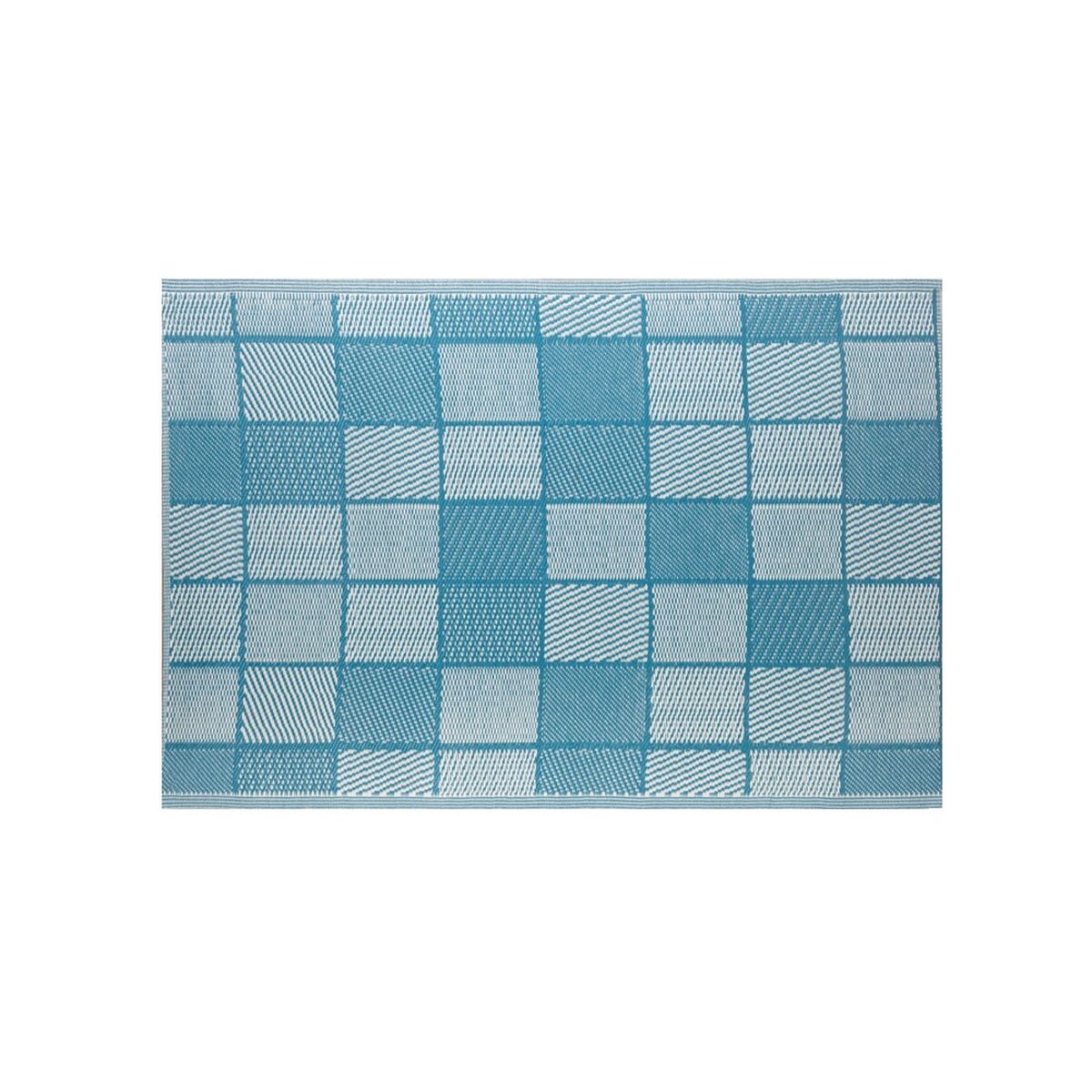 Außenbereich-Teppich Meis Blau Weiß Polypropylen