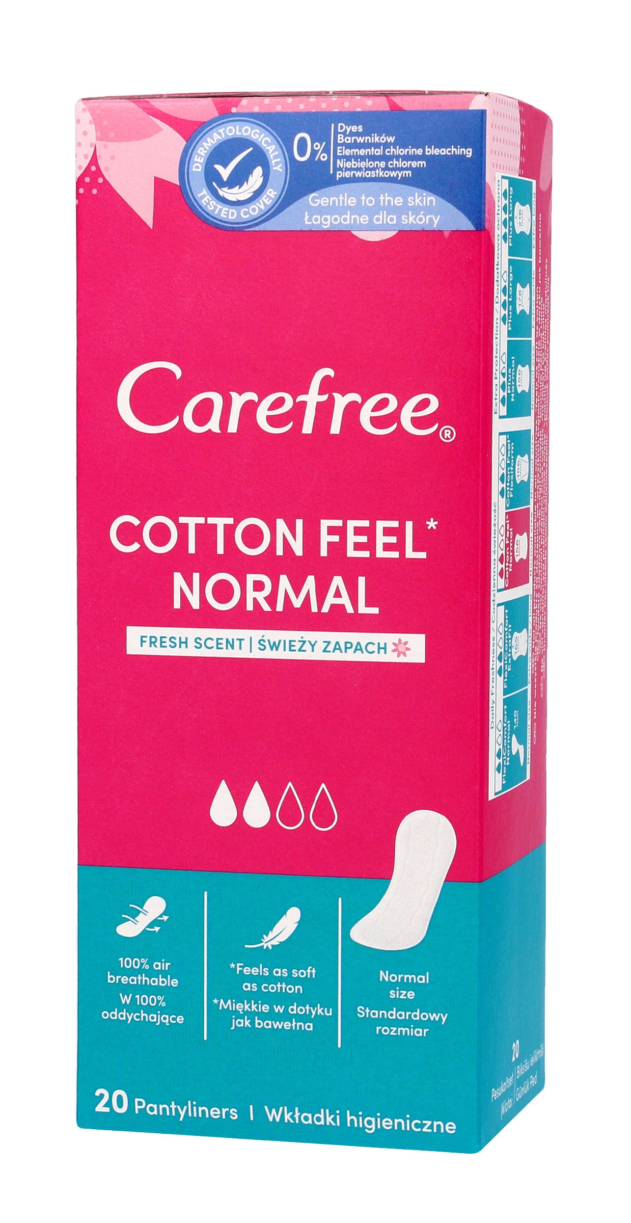Carefree Cotton Wkładki higieniczne 1 op.-20szt