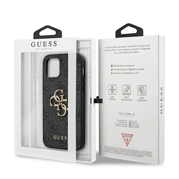 Guess GUHCP12M4GMGGR Apple iPhone 12/12 Pro grey hardcase 4G Big Metal Logo
