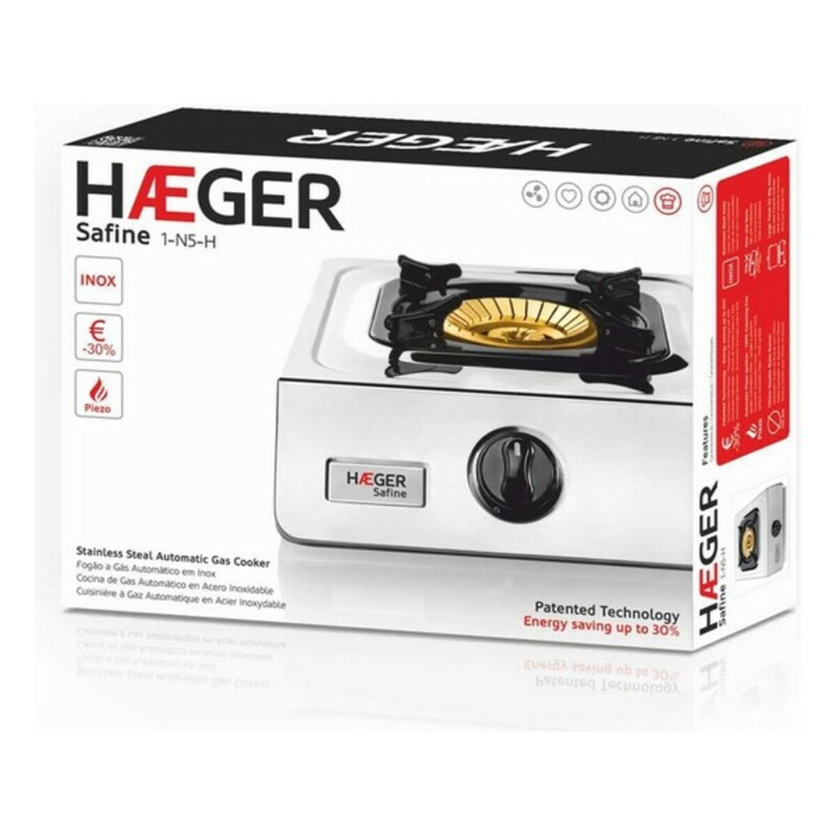 gas stove Haeger 1-N5-H Silver Bronze Cast Iron (90 mm)
