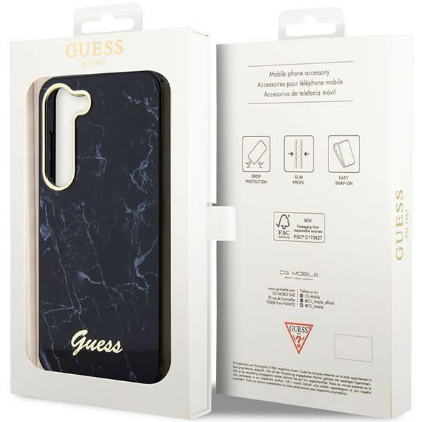 Guess GUHCS23MPCUMAK Samsung Galaxy S23+ Plus black hardcase Marble