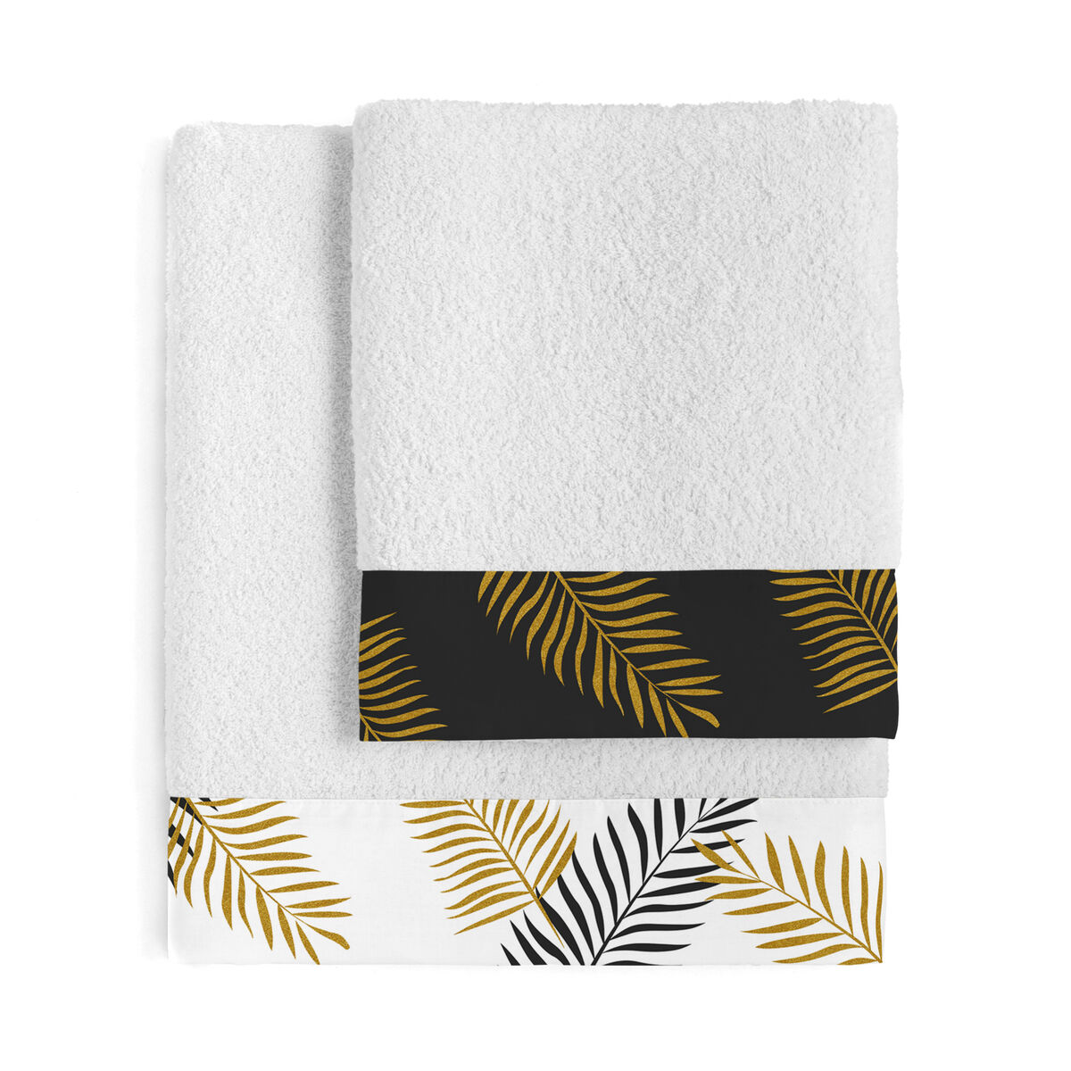 Towel set HappyFriday Blanc Foliage Multicolour 2 Pieces