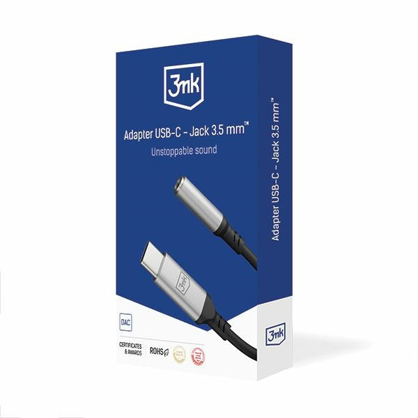 3MK Audio Adapter USB-C/mini jack 3,5 mm black