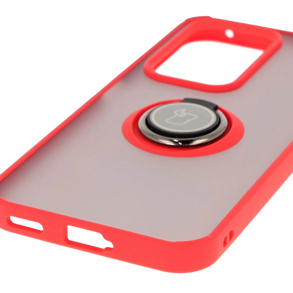 Bizon Case Hybrid Ring Honor 200 Lite smoky with a red frame