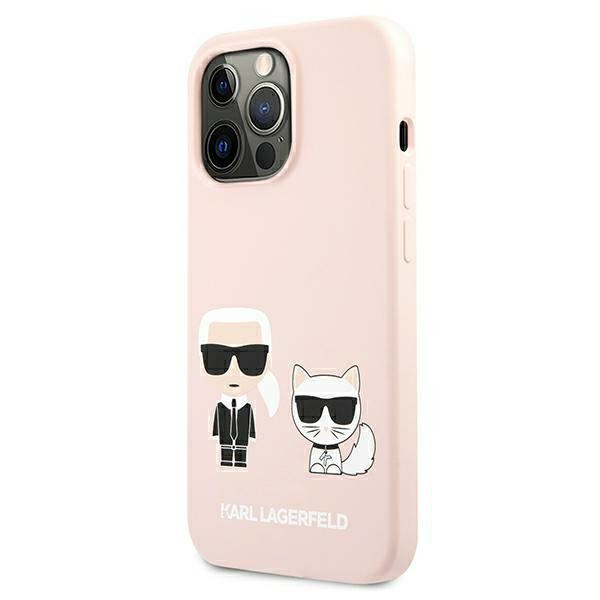 Karl Lagerfeld KLHMP13XSSKCI Apple iPhone 13 Pro Max hardcase light pink Silicone Ikonik Karl & Choupette Magsafe