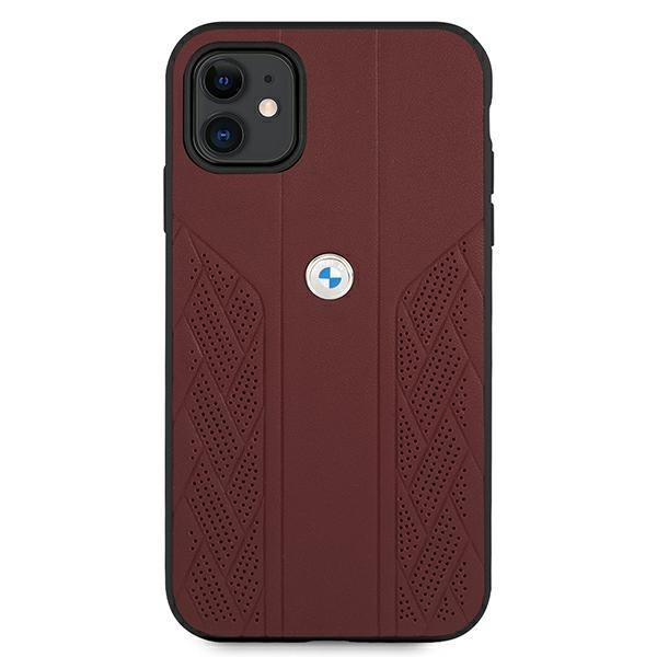 BMW BMHCN61RSPPR Apple iPhone 11 red hardcase Leather Curve Perforate