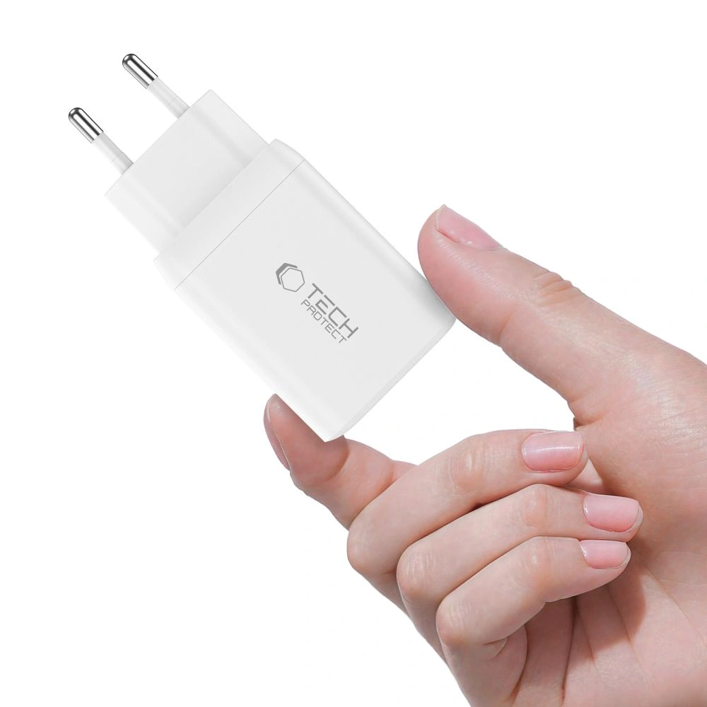 Tech-Protect NC45W-GAN 2xUSB-C Network Charger PD45W + USB-C Cable White