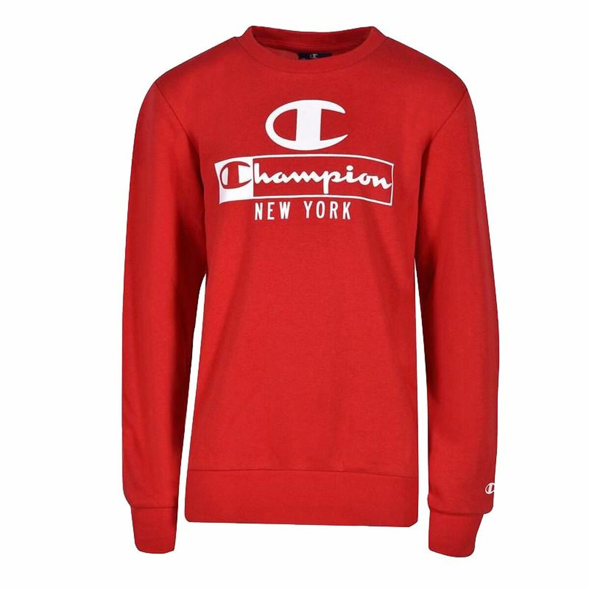 Men’s Hoodie Champion Crewneck White Red