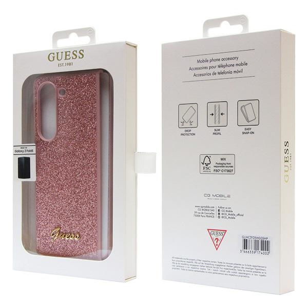 Guess GUHCZFD5HGGSHP Samsung Galaxy Z Fold 5 hardcase Glitter Script pink
