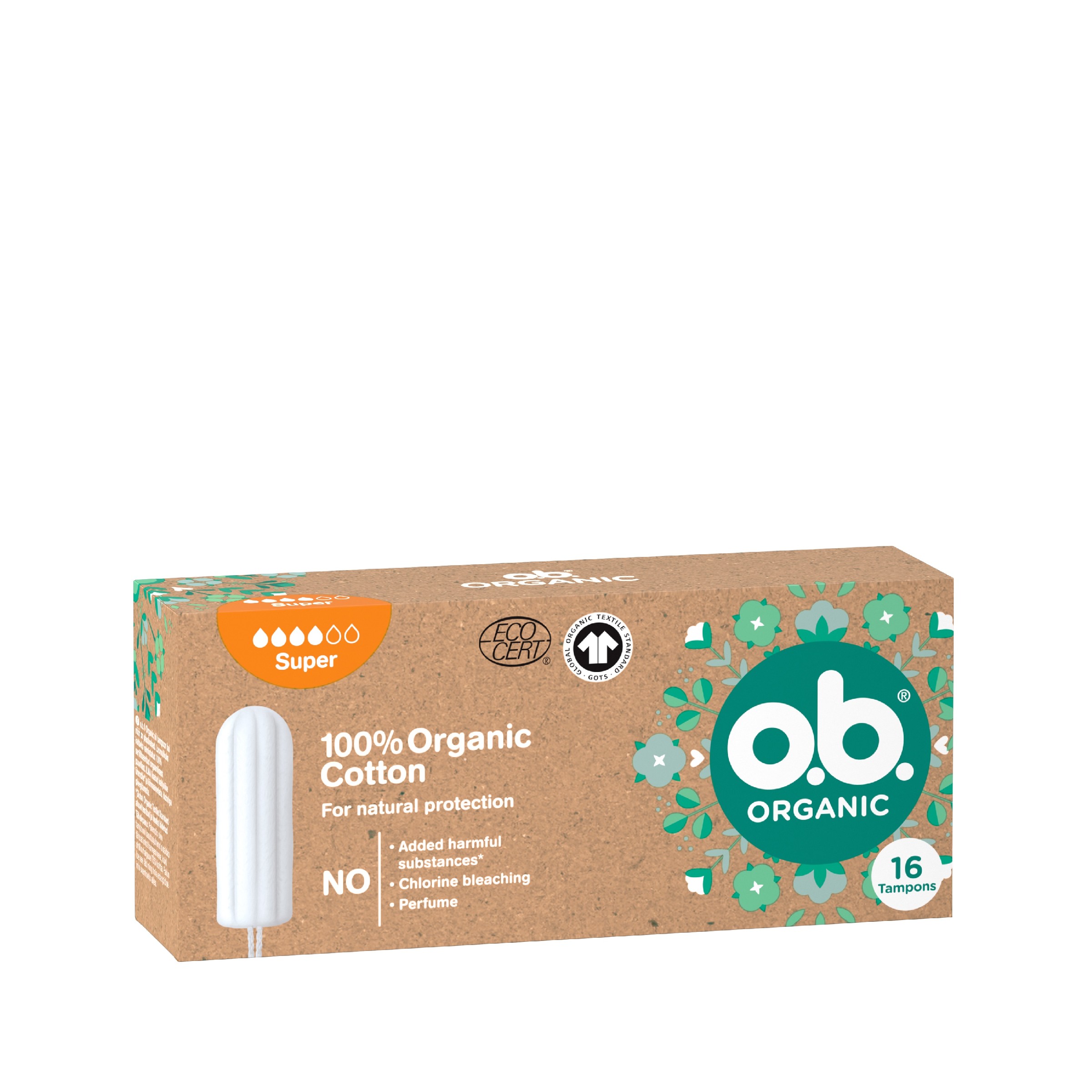 O.B.Organic Tampony Super - 100% Cotton 1op.16szt