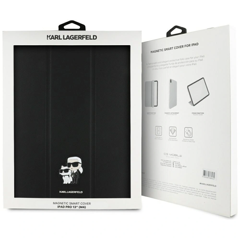 Karl Lagerfeld KLFC13PM24SAKCK Apple iPad Pro 13" 2024 (7 gen) Book Cover Saffiano Magnetic Karl &Choupette black