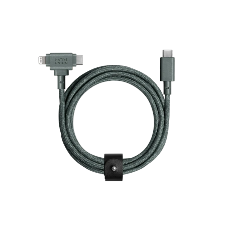 Kabel Native Union Belt Cable Duo USB-C / USB-C + Lightning 1.5m (slate green)