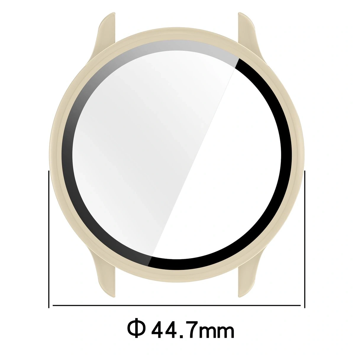 Etui ze szkłem do zegarka Bizon Case+Glass Watch do Garmin Vivoactive 6 beżowe