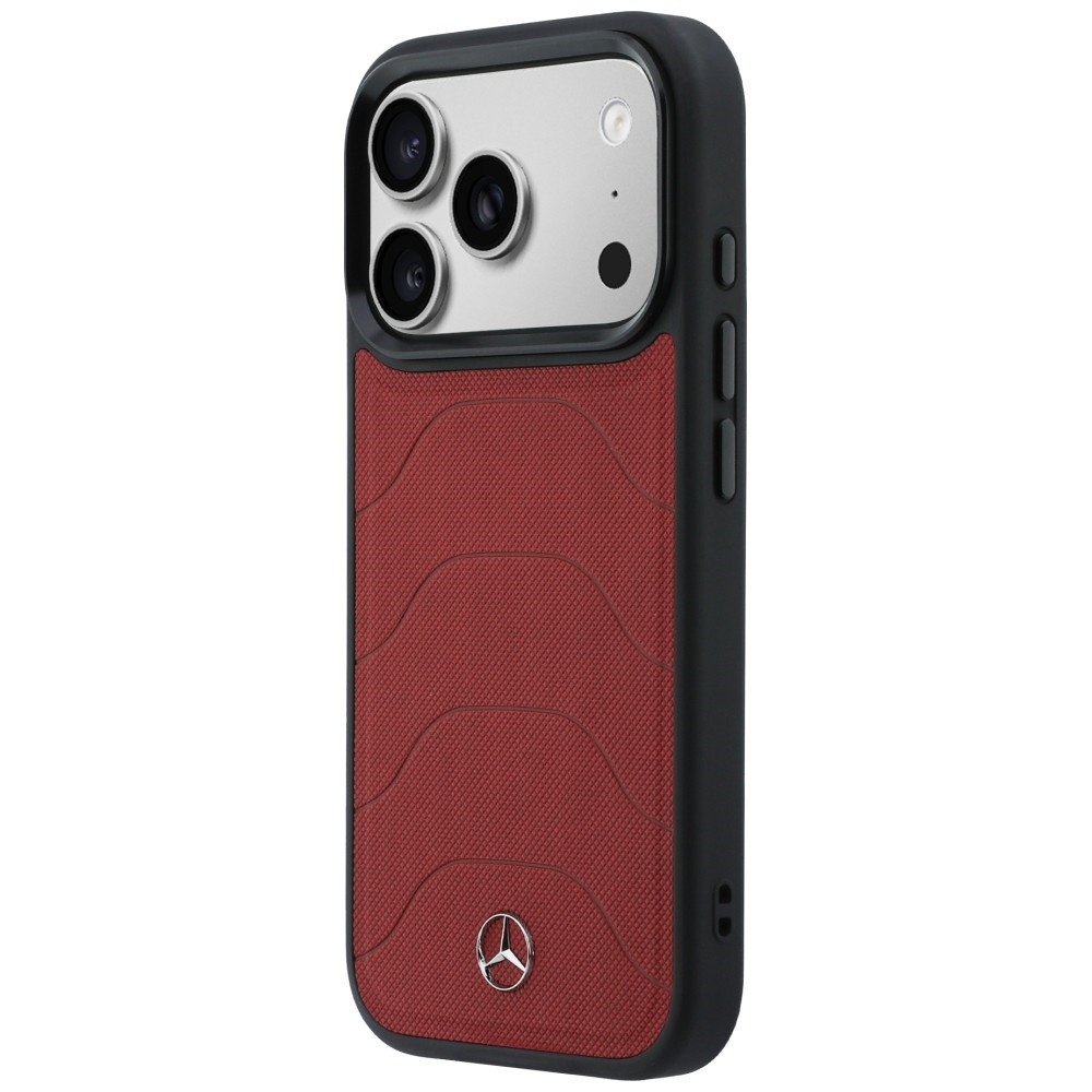 Etui Mercedes Leather Mesh with Bow Line MagSafe do Apple iPhone 17 Pro czerwony