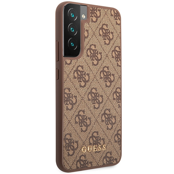 Guess GUHCS23SG4GFBR Samsung Galaxy S23 brown hard case 4G Metal Gold Logo