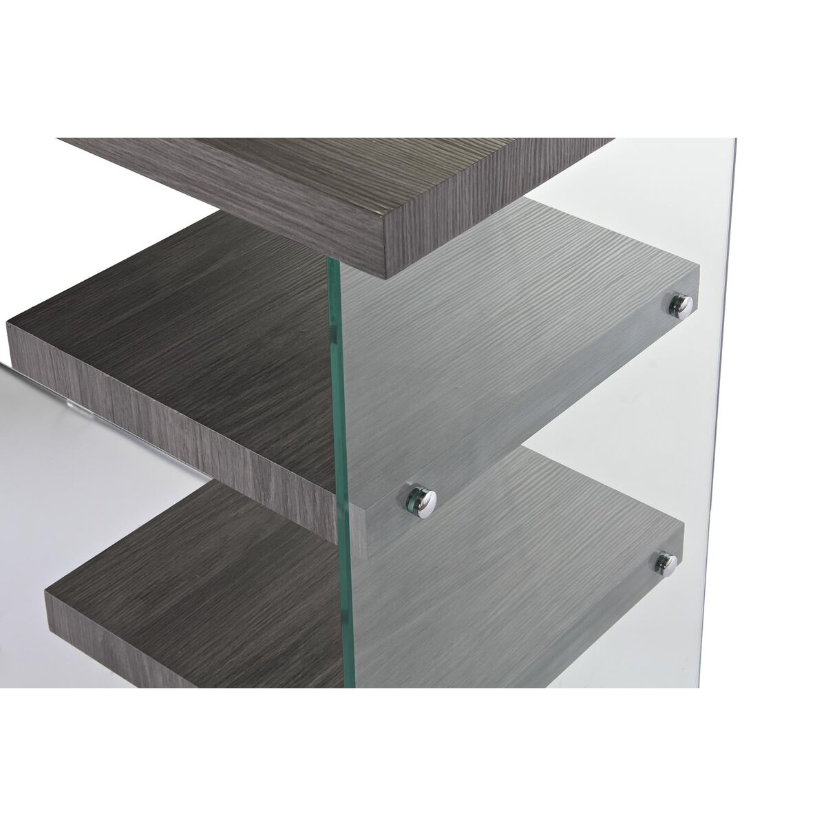Schreibtisch DKD Home Decor Kristall Grau Durchsichtig MDF Verre trempé (120 x 50 x 76 cm)