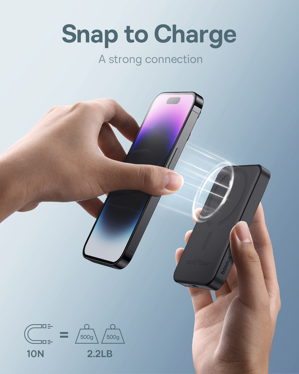 Baseus powerbank 5000mAh 20W with inductive charging + USB-C cable (20V/3A) black