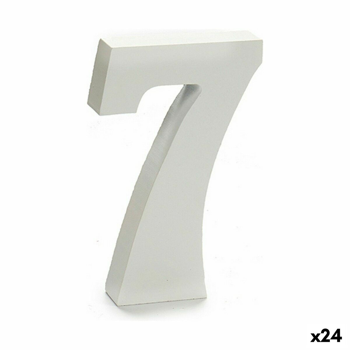 Cyfry 7 Drewno Biały (2 x 16 x 14,5 cm) (24 Sztuk)
