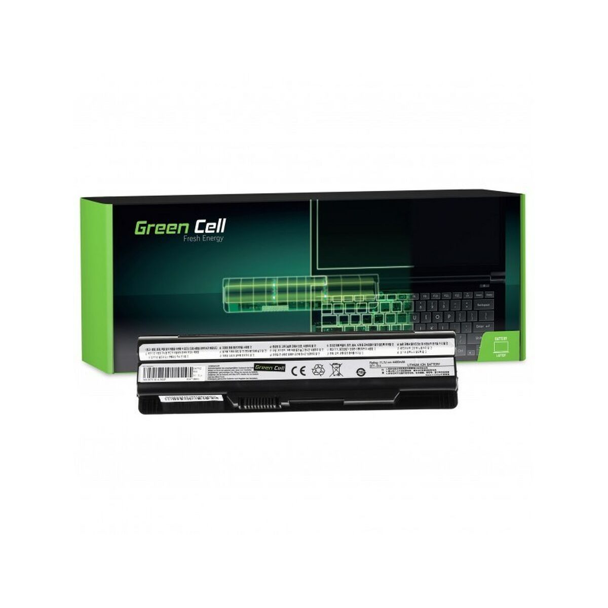 Notebook Battery Green Cell MS05 Black 4400 mAh
