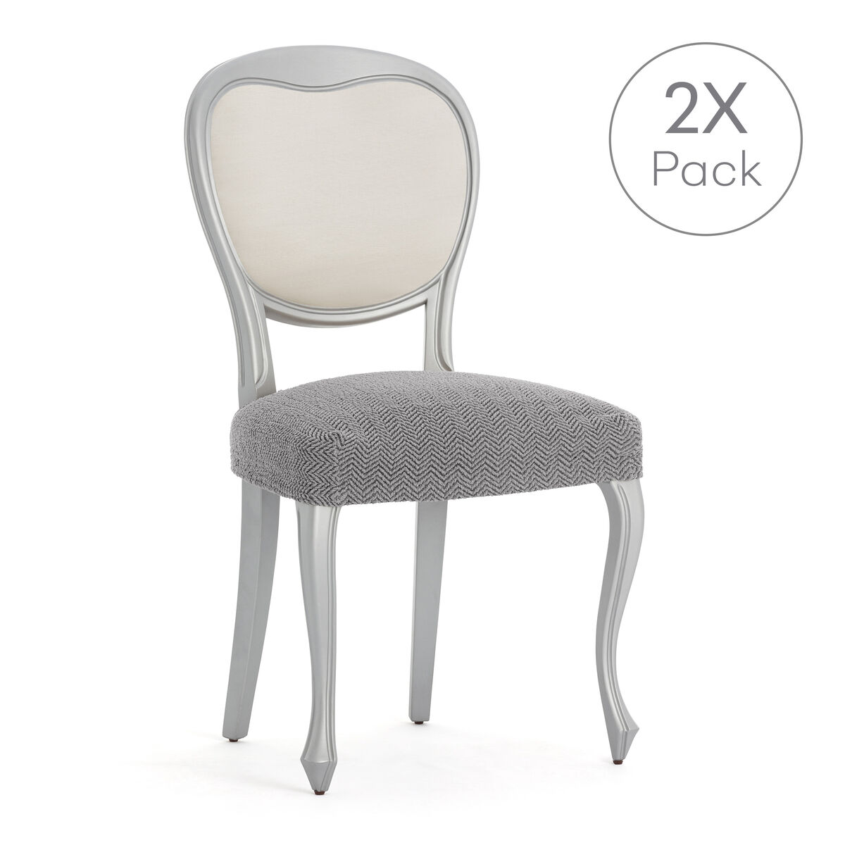 Chair Cover Eysa JAZ Grey 50 x 5 x 50 cm 2 Units