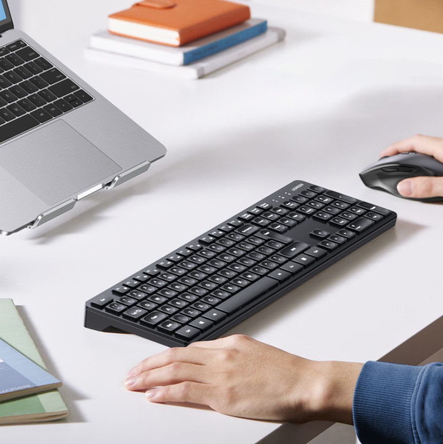 Wireless 2-in-1 set UGREEN MK006 mouse + keyboard 2.4GHz plug&play black