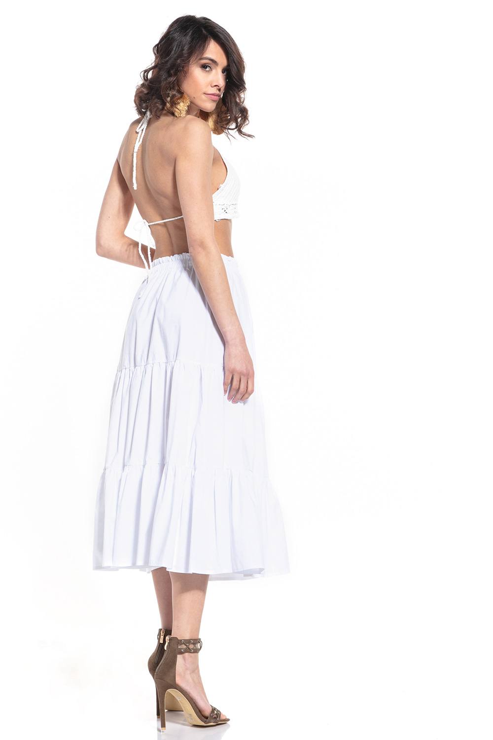 Long skirt model 152907 Tessita white Ladies