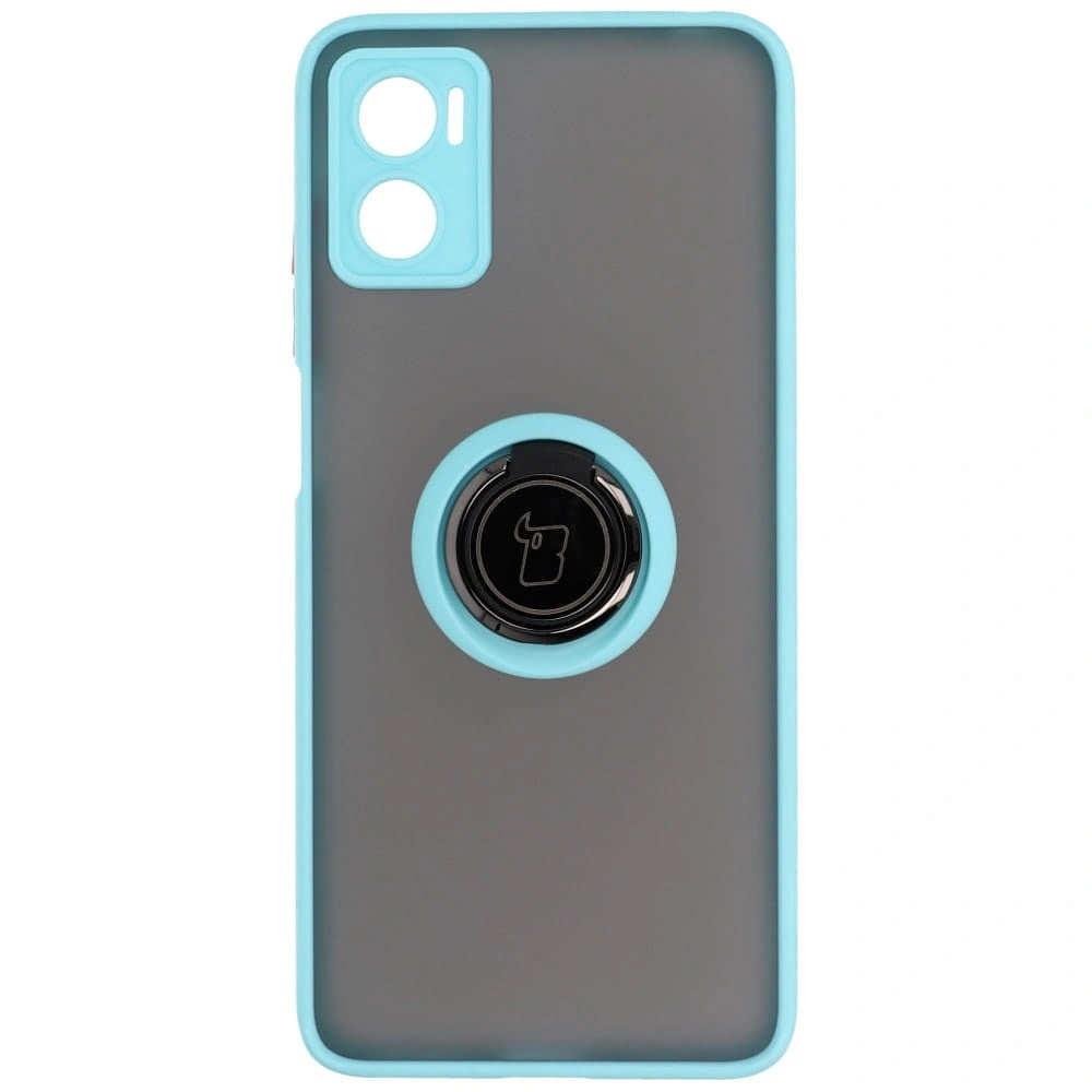 Bizon Case Hybrid Ring Motorola Moto E22 / E22i smoky with a light blue frame
