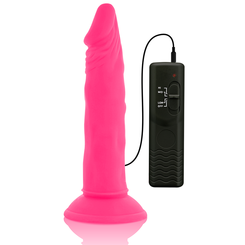 DIVERSIA - FLEXIBLE DILDO WITH VIBRATION 23 CM - PINK
