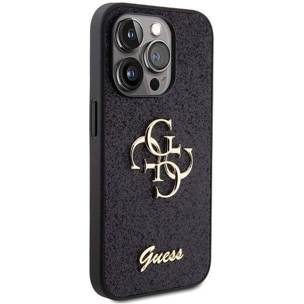 Guess GUHCP15XHG4SGK Apple iPhone 15 Pro Max hardcase Glitter Script Big 4G black
