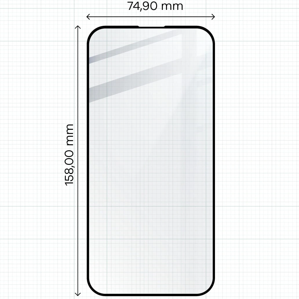 BIZON Edge 2x screen glass + camera glass Apple iPhone 15 Plus