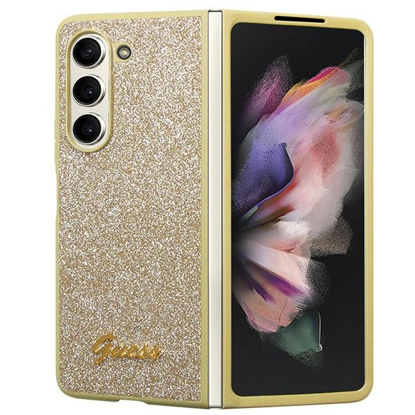 Guess GUHCZFD5HGGSHD Samsung Galaxy Z Fold 5 hardcase Glitter Script gold
