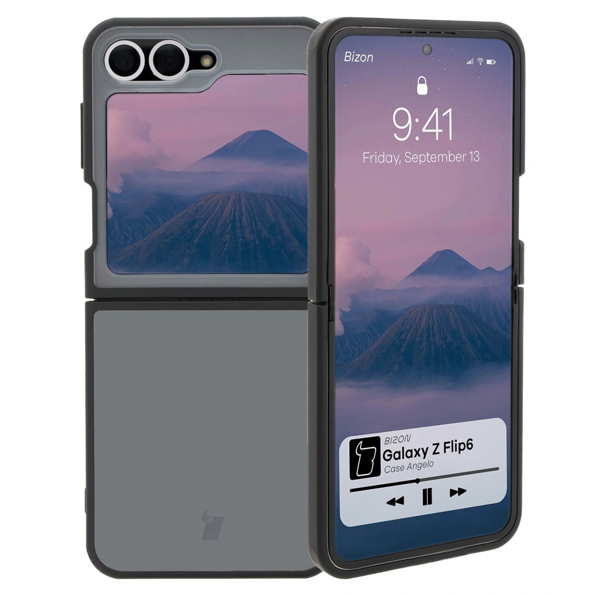 Bizon Case Angelo Samsung Galaxy Z Flip6 smoky with a black frame