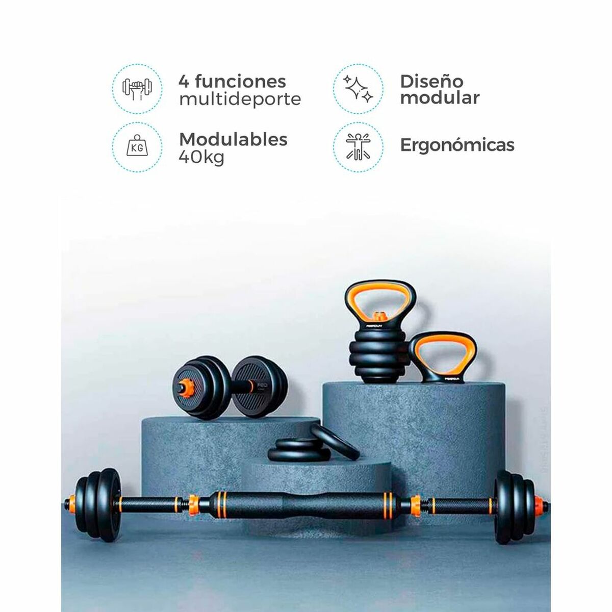 Zestaw rosyjskich obciążników i hantli Xiaomi ORMANC40 40 kg Wielokolorowy Zestaw rosyjskich obciążników i hantli Xiaomi ORMANC40 40 kg Wielokolorowy